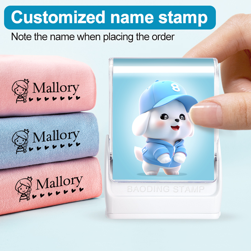 Label Maker - Personalisierter Baby-Kleidungsstempel, individueller Cartoon-Namensetikettendrucker, wasserdichtes, wiederverwendbares
