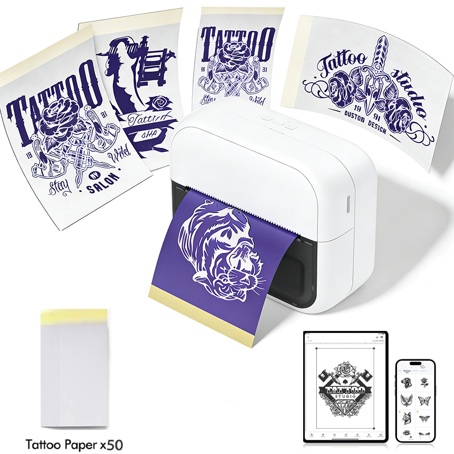 Commercial Book Printing Machines - C50 Mini Wireless Tattoo Drucker Label