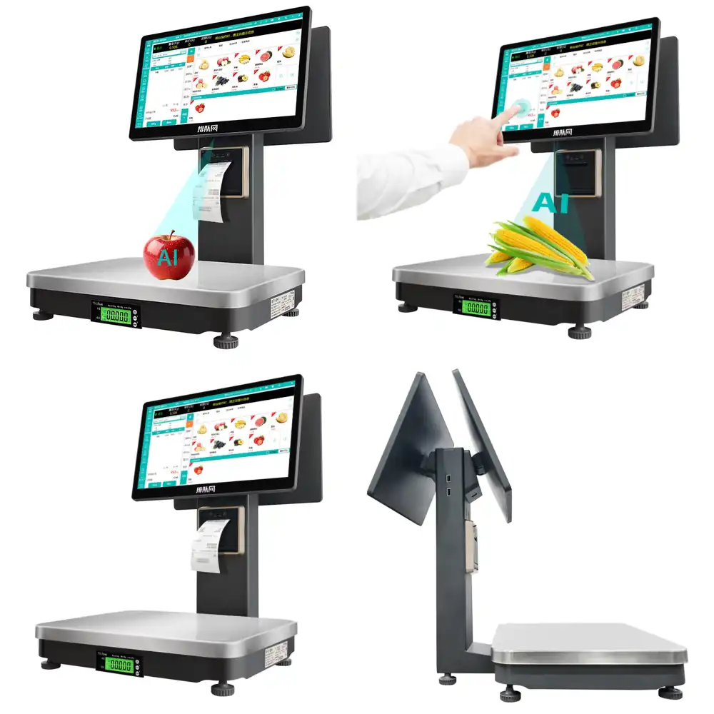 Label Printer - Intelligente Etikettendruck-POS-KI-Waage mit Doppelbildschirmen und integriertem