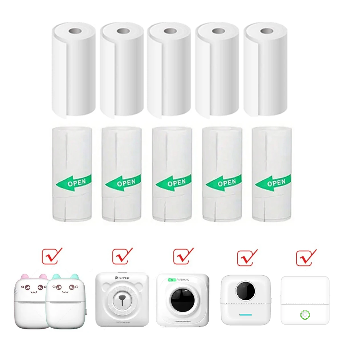 Photo Printer - Mini-Druckkamera-Thermopapier, 57 mm Rollen, selbstklebendes/nichthaftbeschichtetes Papier,
