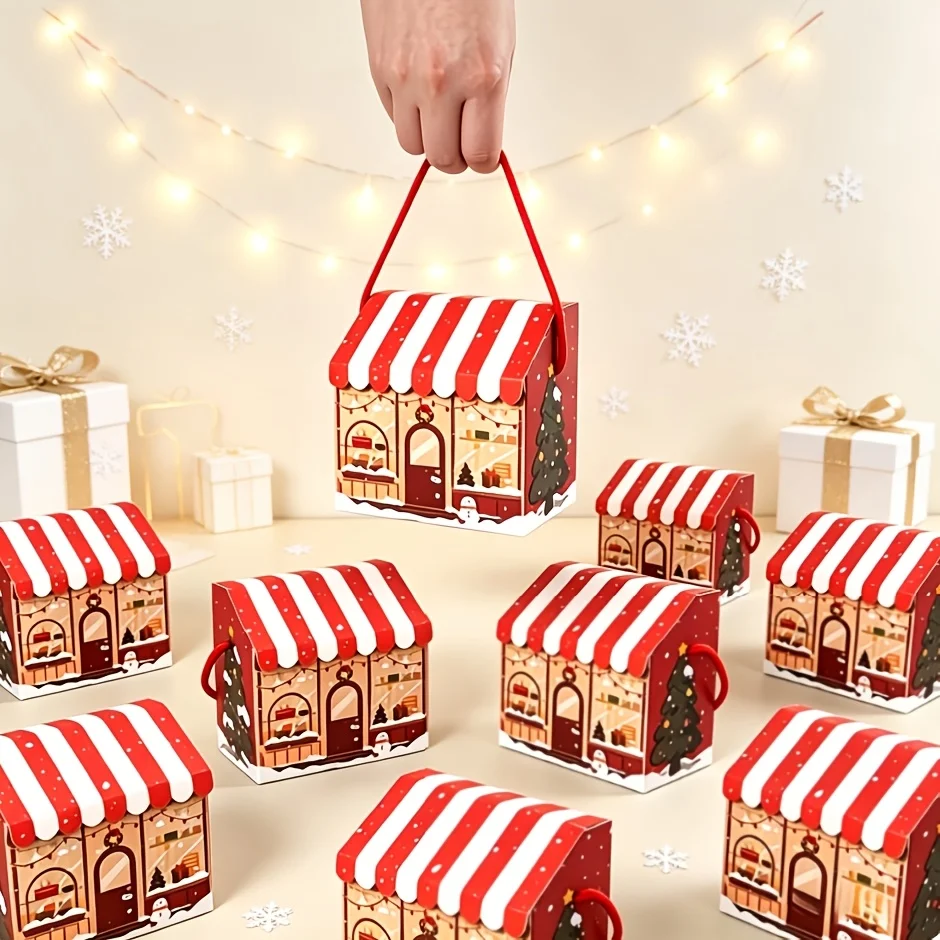 Printer Paper - 10 Stück Weihnachtsgeschenkboxen in Hausform mit