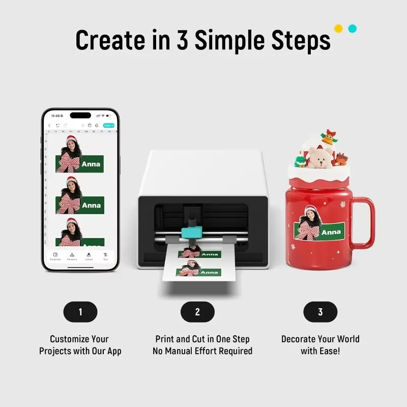 Label Printer - PixCut S1 All-in-One Aufkleber-Herstellungsmaschine Thermischer Sublimationsdrucker