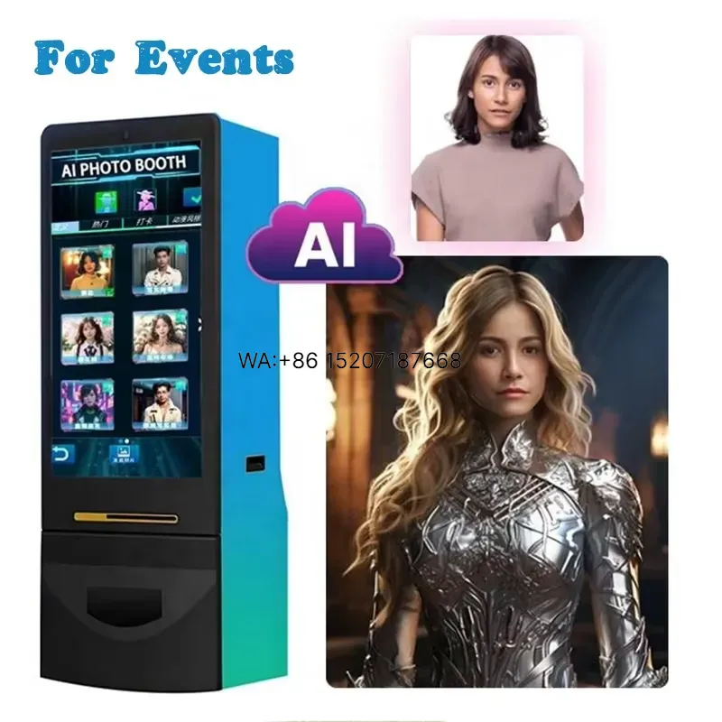 Photo Printer - Wmwmnu KI-Fotobox-Kunstgenerator mit digitaler Gesichtserkennung, interaktivem