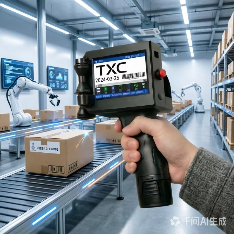 Label Printer - Neuer Top Tragbarer Batteriebetriebener Manueller Handheld-Tintenstrahldrucker,