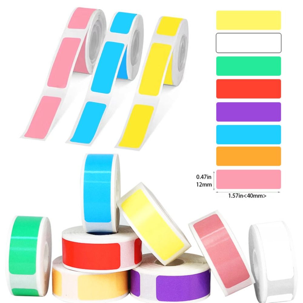 Label Maker - Neues Buntes Klebeetikettenpapier 12mm×40mm 160/Rolle Laminiertes