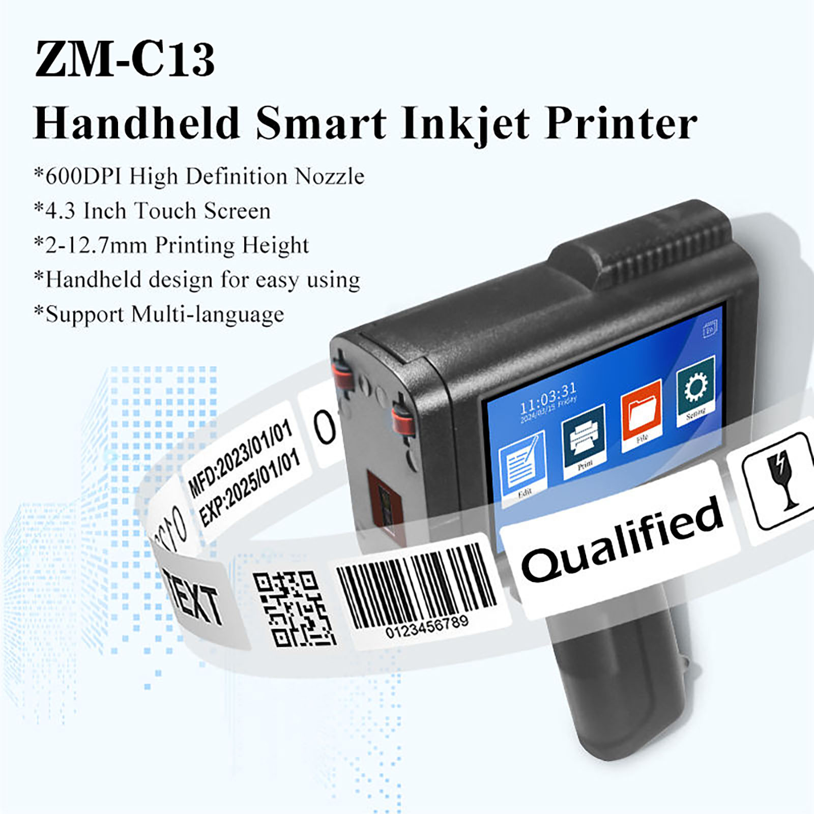 ZM-C13 12,7mm Handheld-Tintens – Barcode Printer Bewertung und Preis